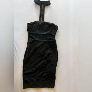 Black choker cutout midi dress